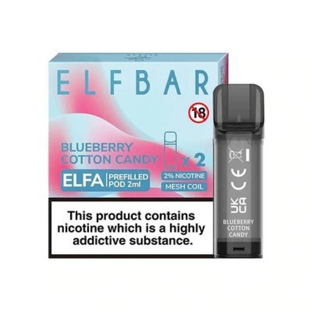  Blueberry Cotton Candy Elf Bar Elfa Replacement Pods