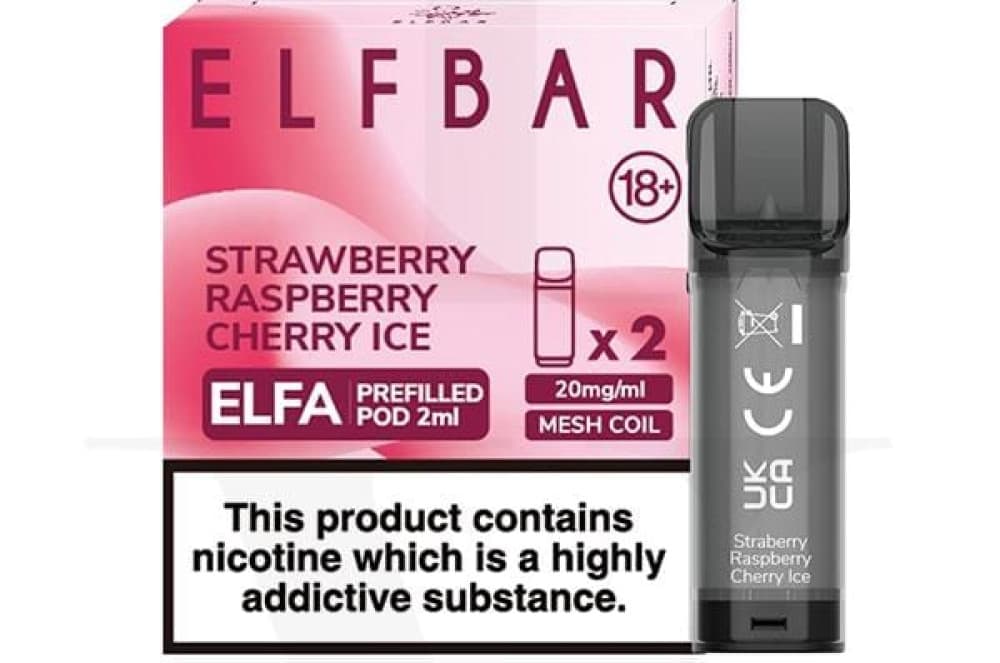  Strawberry Raspberry Cherry Ice Elf Bar Elfa Replacement Pods