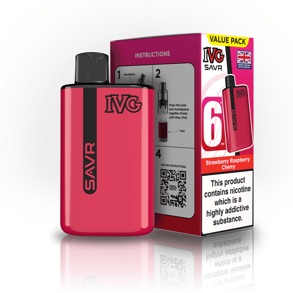  Strawberry Raspberry Cherry IVG SAVR 3000 Big Puff Device