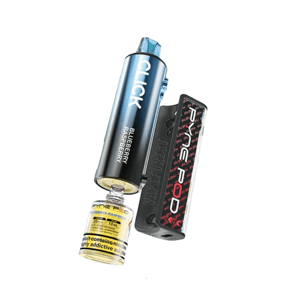  Blueberry Raspberry Pyne Pod Click 10K Prefilled Vape Kit Box of 5