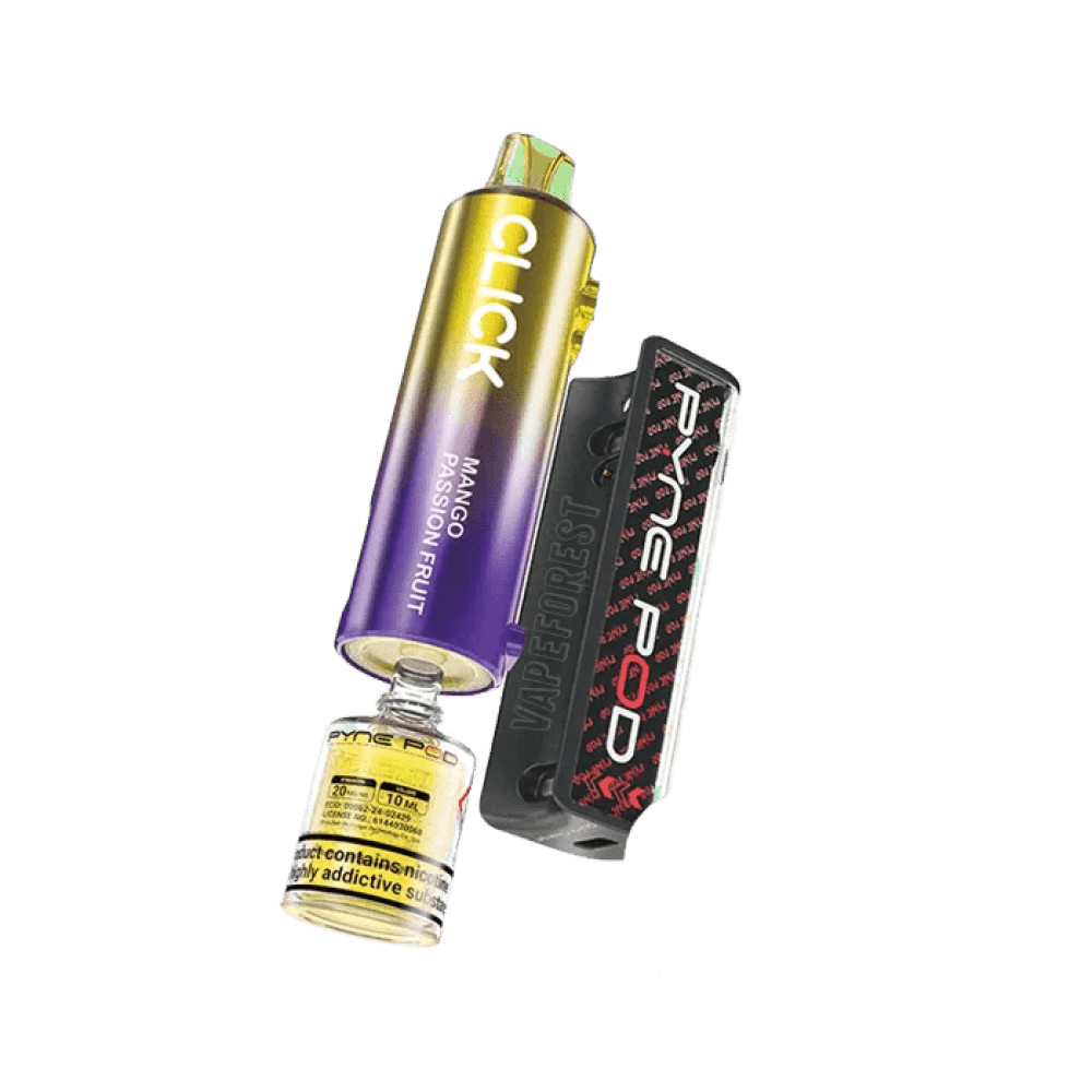  Mango Passion Fruit Pyne Pod Click 10K Prefilled Vape Kit Box of 5