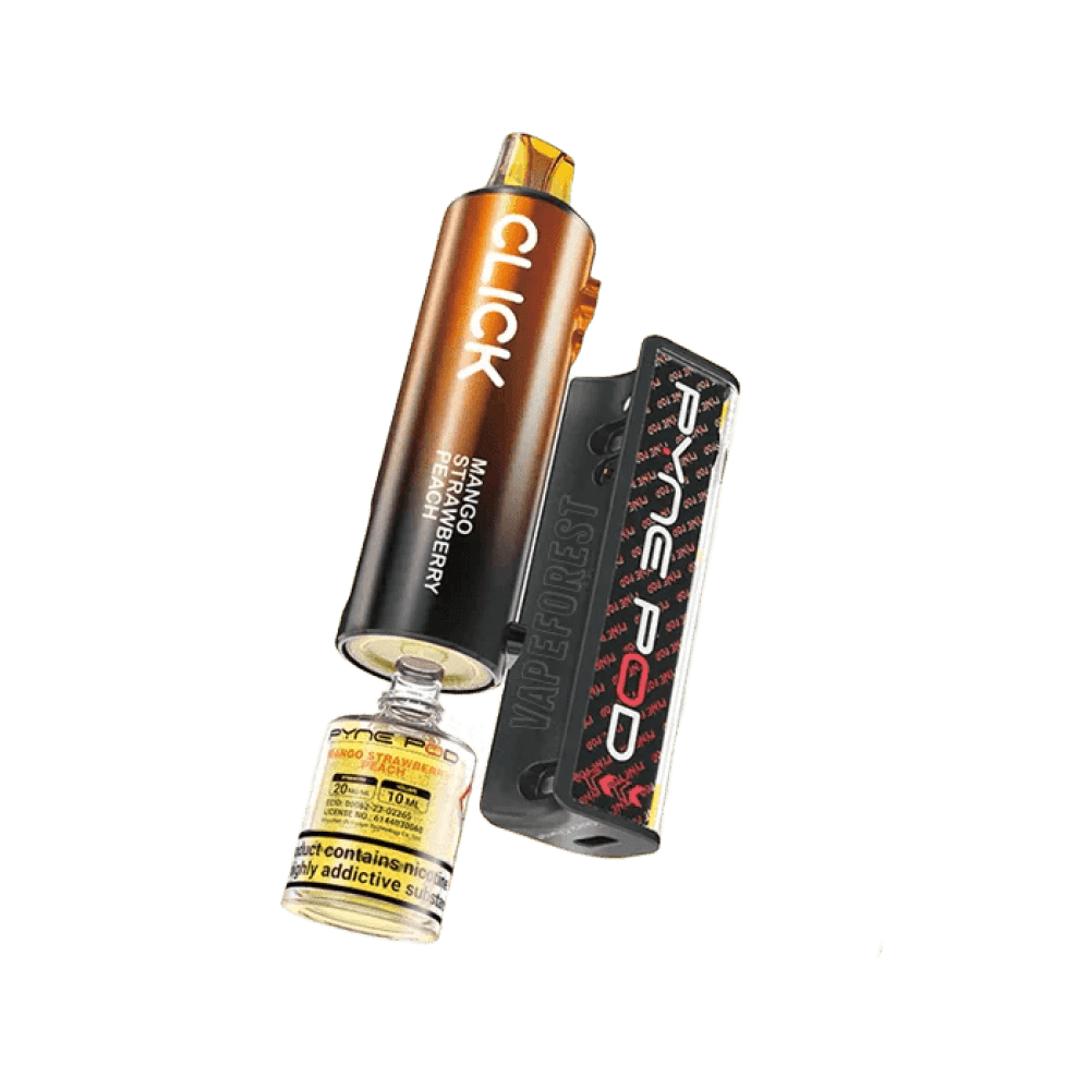  Mango Strawberry Peach Pyne Pod Click 10K Prefilled Vape Kit Box of 5
