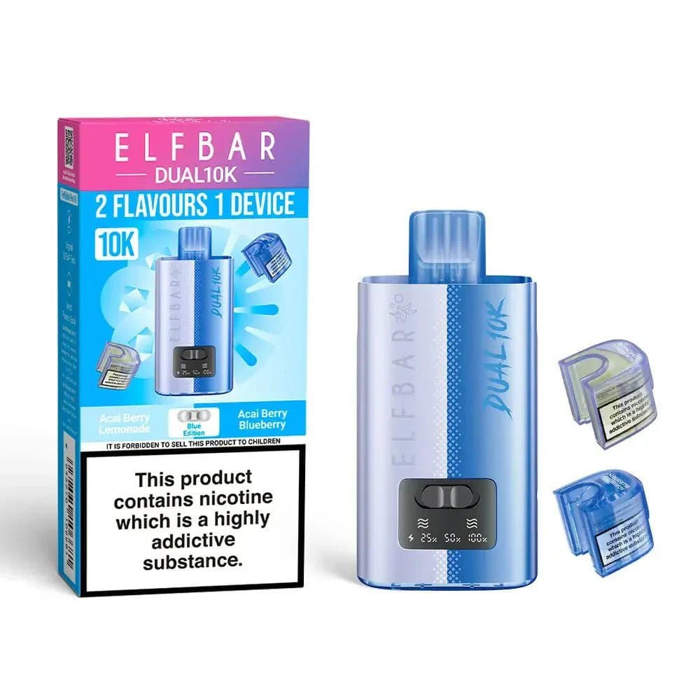  Blue Edition Elf Bar Dual 10K Prefilled Vape Kit Box of 5