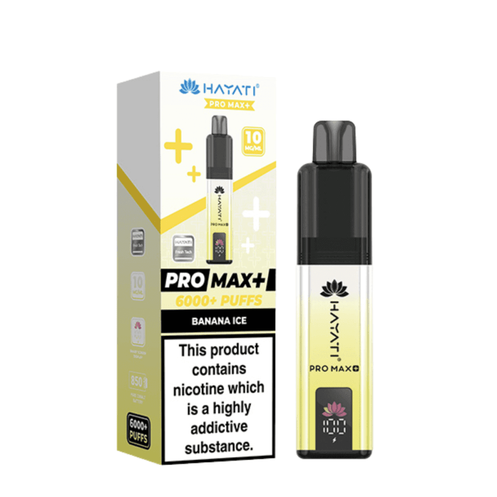  10mg / Banana Ice Hayati Pro Max+ 6K Puffs Pod Kit