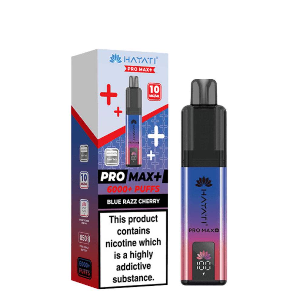  10mg / Blue Razz Cherry Hayati Pro Max+ 6K Puffs Pod Kit