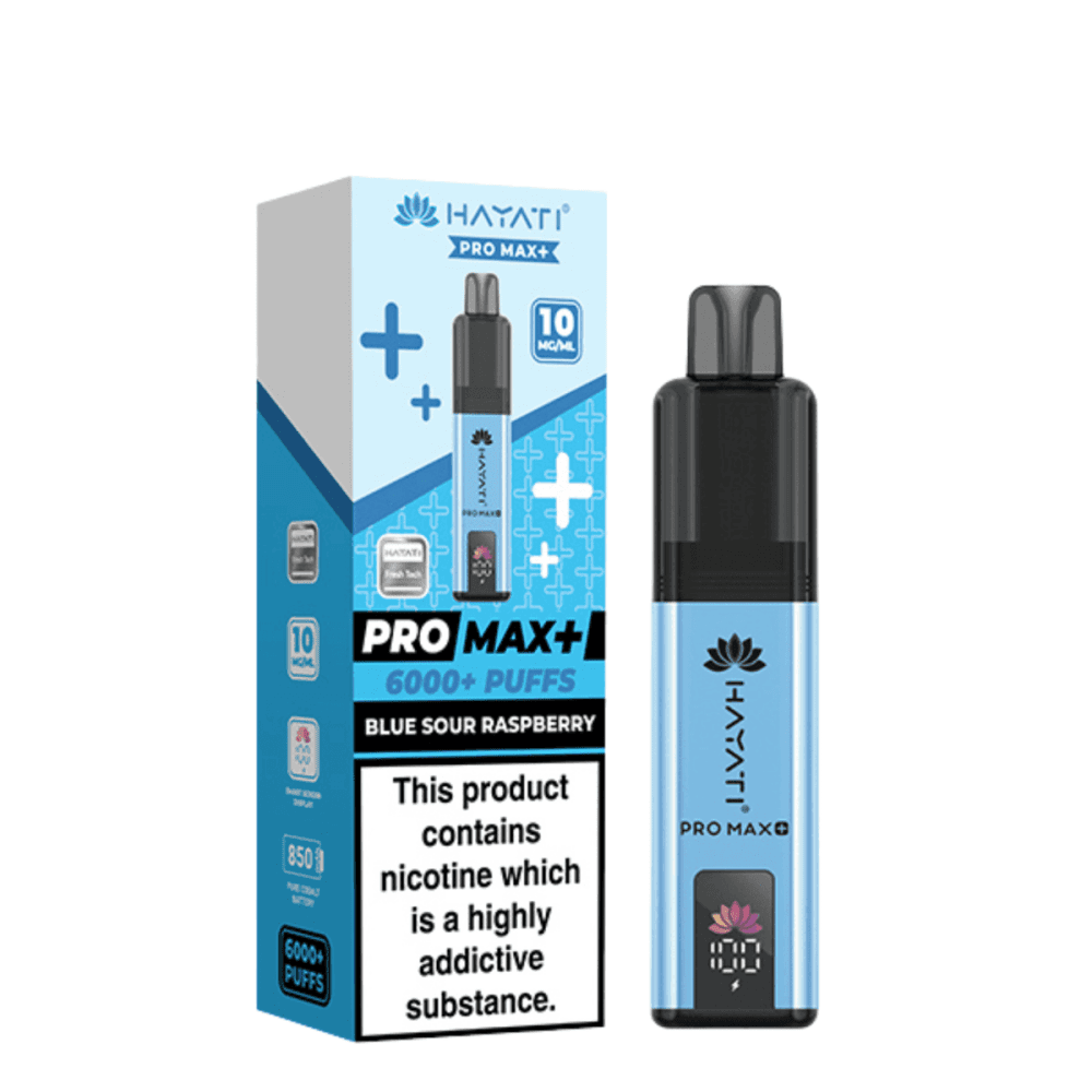  10mg / Blue Sour Raspberry Hayati Pro Max+ 6K Puffs Pod Kit
