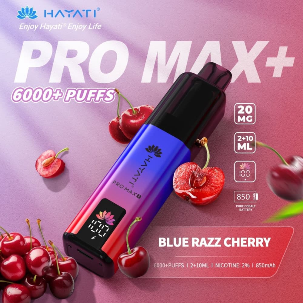  20mg / Blue Razz Cherry Hayati Pro Max+ 6K Puffs Pod Kit