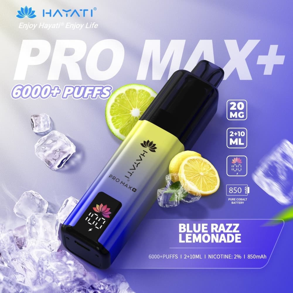  20mg / Blue Razz Lemonade Hayati Pro Max+ 6K Puffs Pod Kit