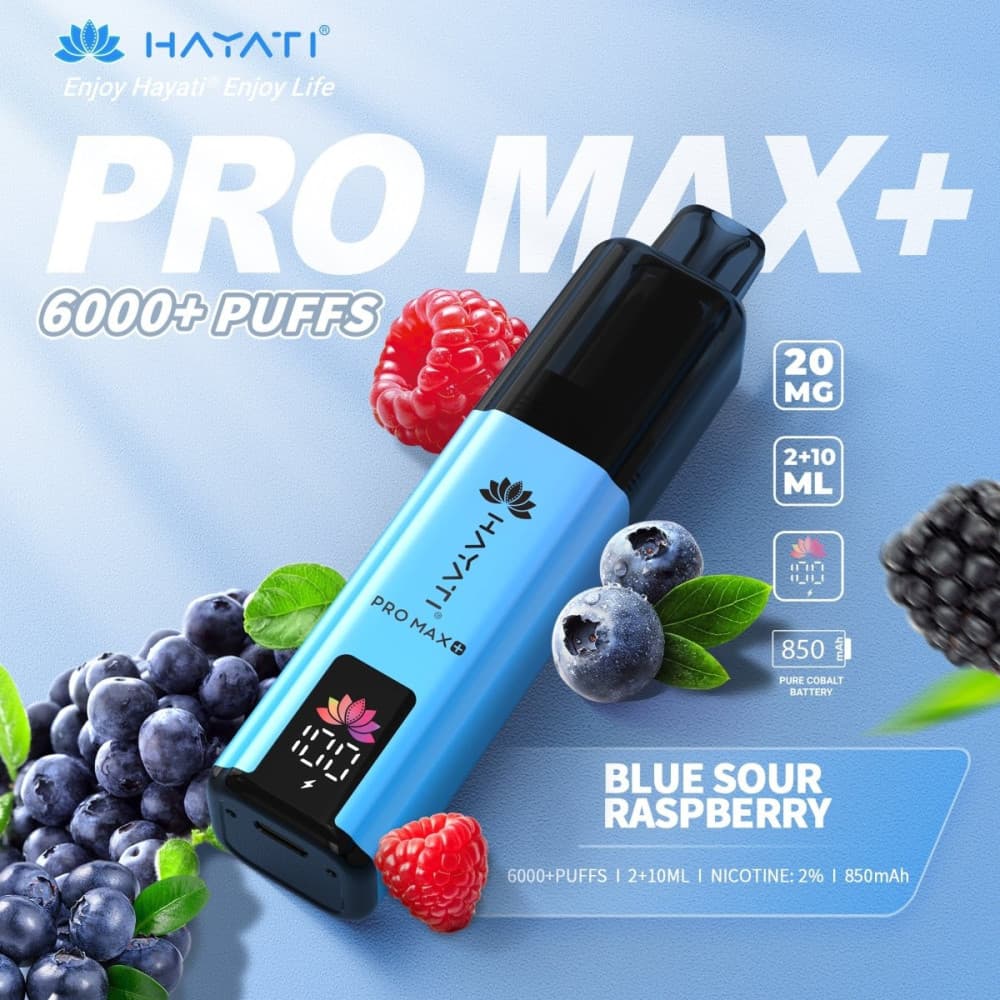  20mg / Blue Sour Raspberry Hayati Pro Max+ 6K Puffs Pod Kit