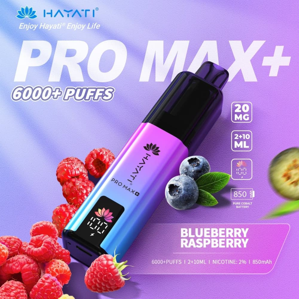  20mg / Blueberry Raspberry Hayati Pro Max+ 6K Puffs Pod Kit