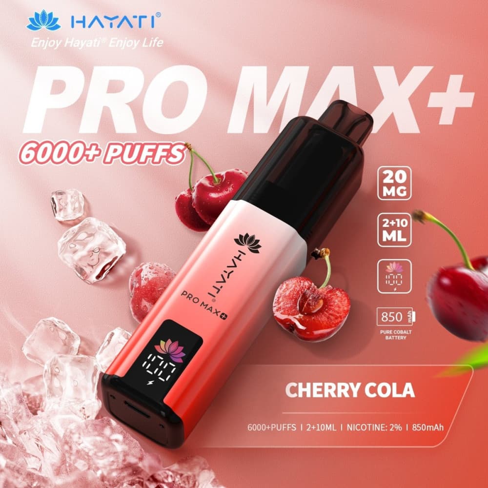 20mg / Cherry Cola Hayati Pro Max+ 6K Puffs Pod Kit