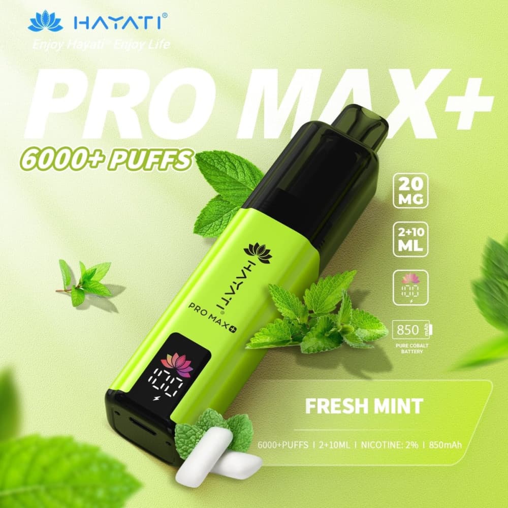  20mg / Fresh Mint Hayati Pro Max+ 6K Puffs Pod Kit