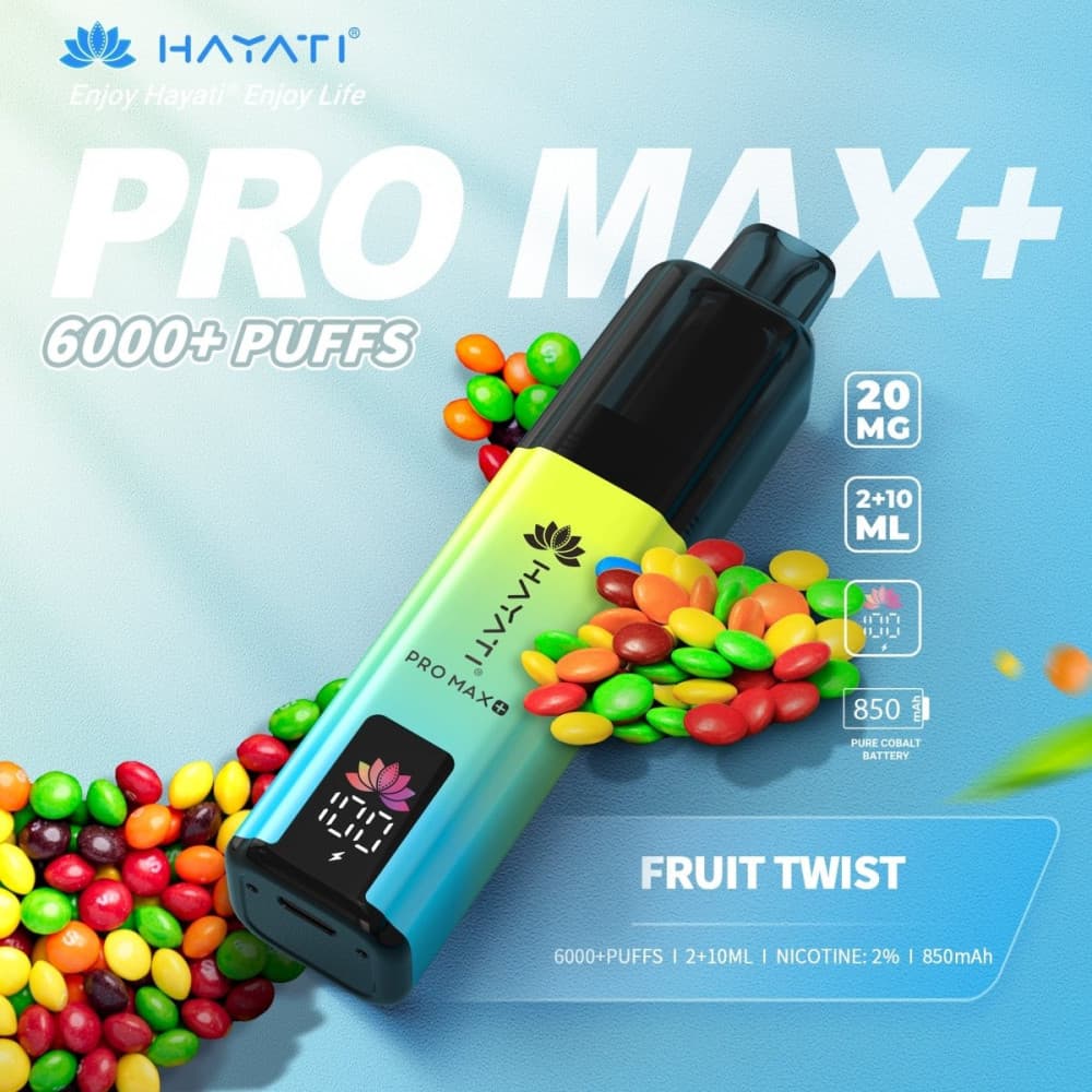  20mg / Fruit Twist Hayati Pro Max+ 6K Puffs Pod Kit