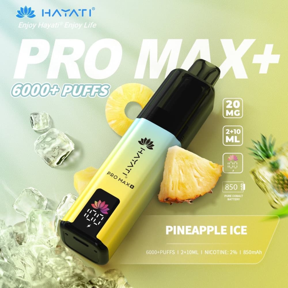  20mg / Pineapple Ice Hayati Pro Max+ 6K Puffs Pod Kit