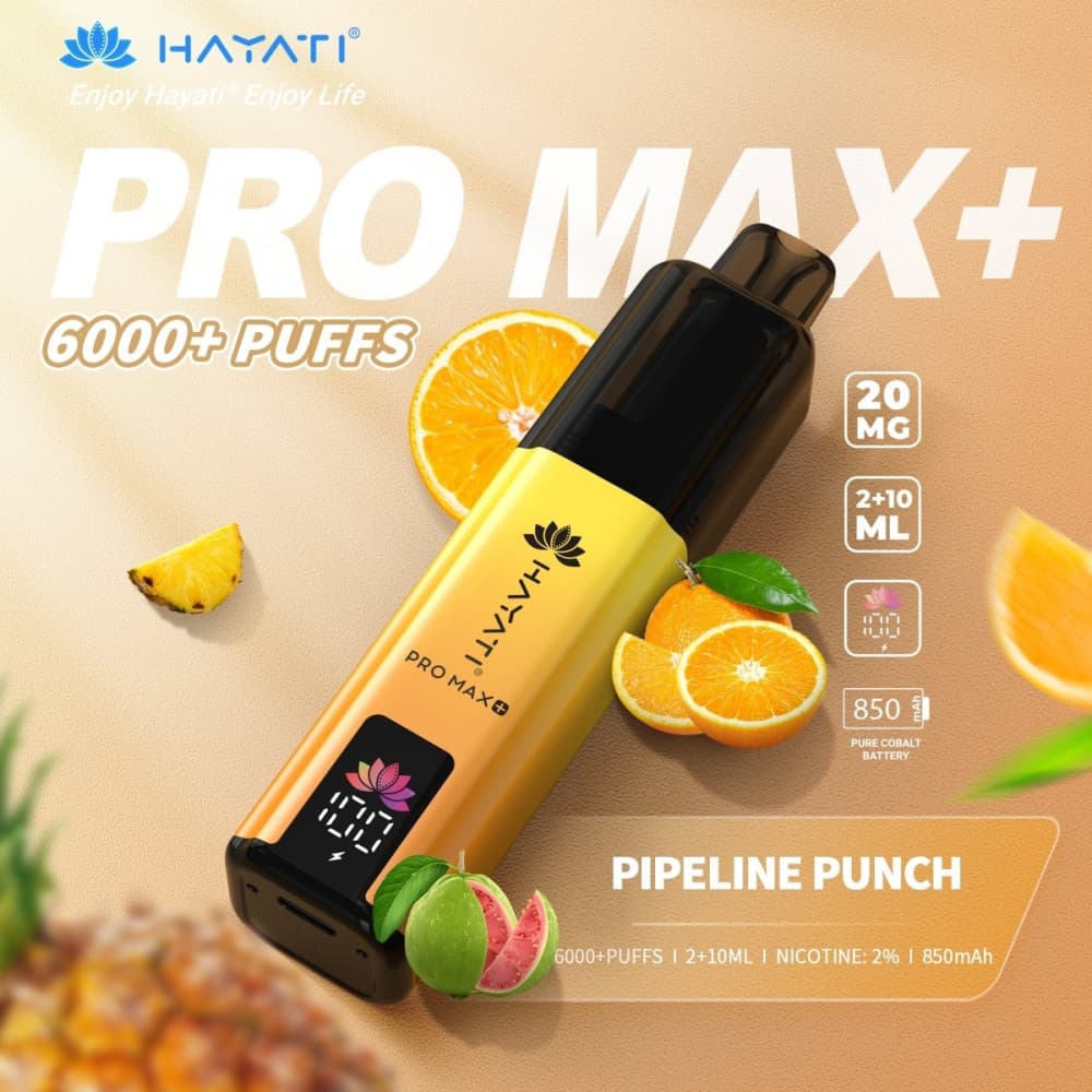  20mg / Pipeline Punch Hayati Pro Max+ 6K Puffs Pod Kit