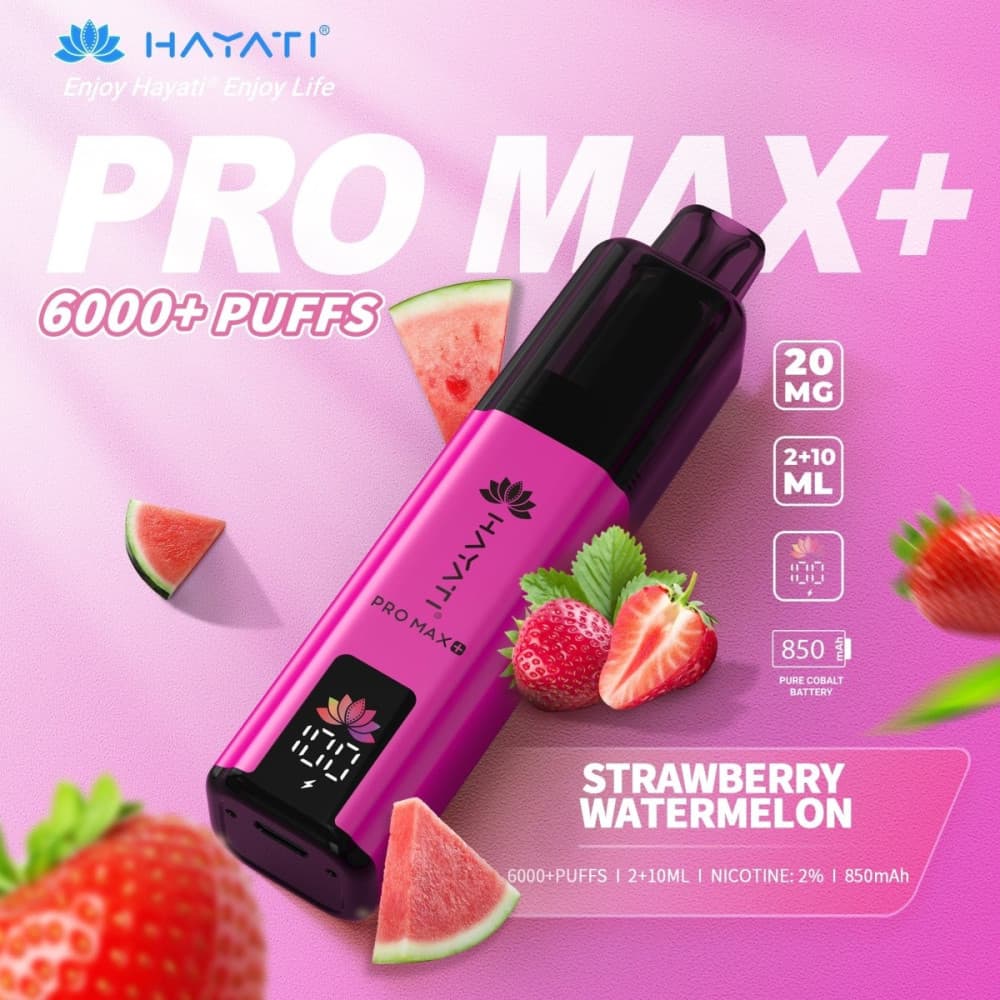  20mg / Strawberry Watermelon Hayati Pro Max+ 6K Puffs Pod Kit