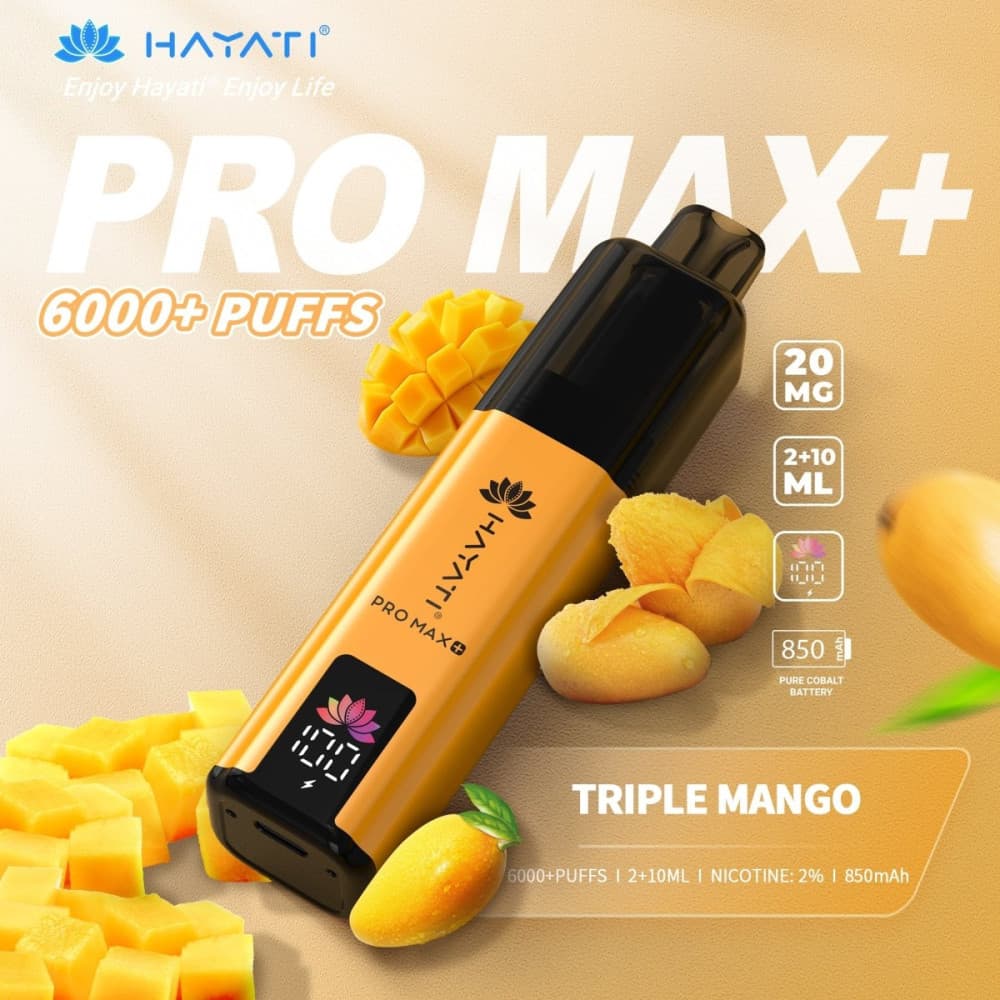  20mg / Triple Mango Hayati Pro Max+ 6K Puffs Pod Kit