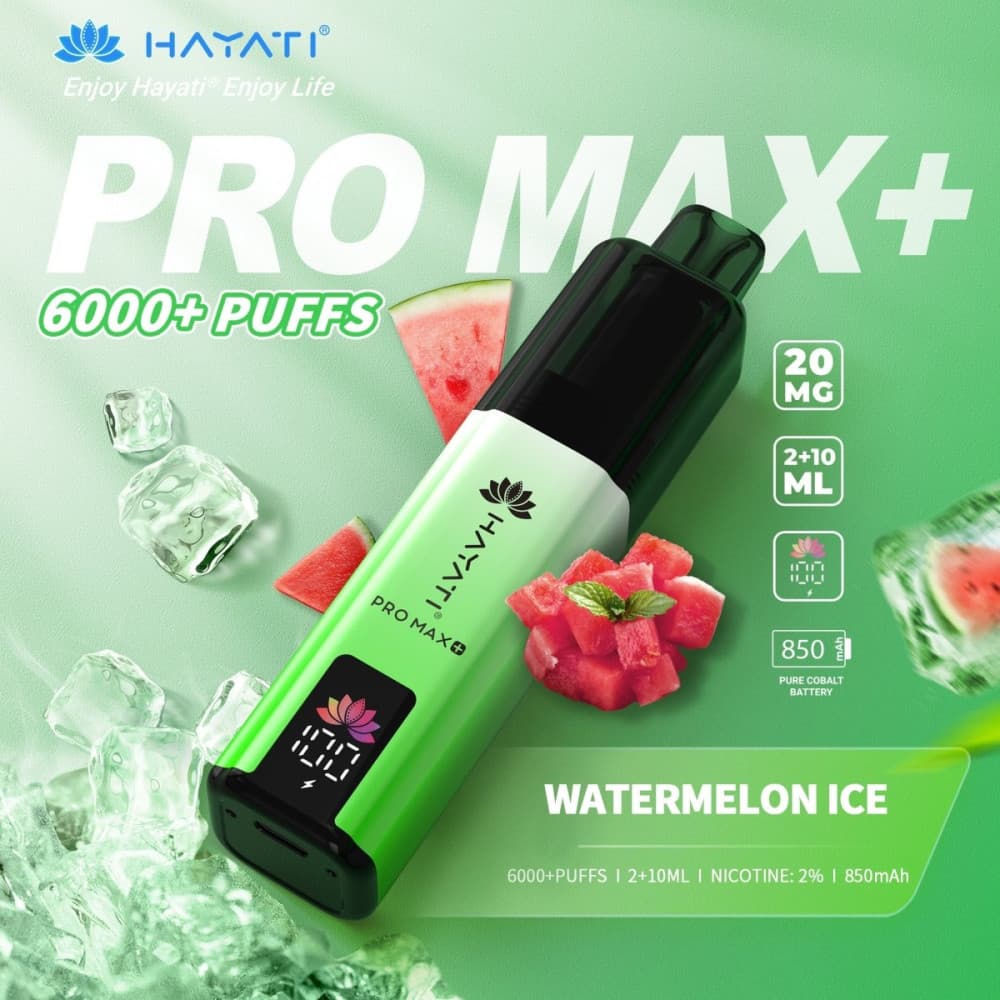  20mg / Watermelon Ice Hayati Pro Max+ 6K Puffs Pod Kit