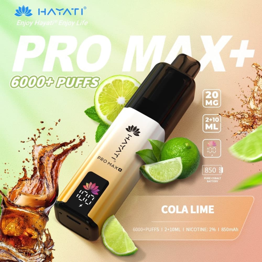  20mg / Cola Lime Hayati Pro Max+ 6K Puffs Pod Kit