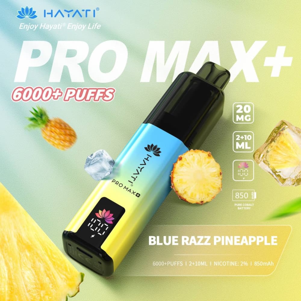  20mg / Blue Razz Pineapple Hayati Pro Max+ 6K Puffs Pod Kit