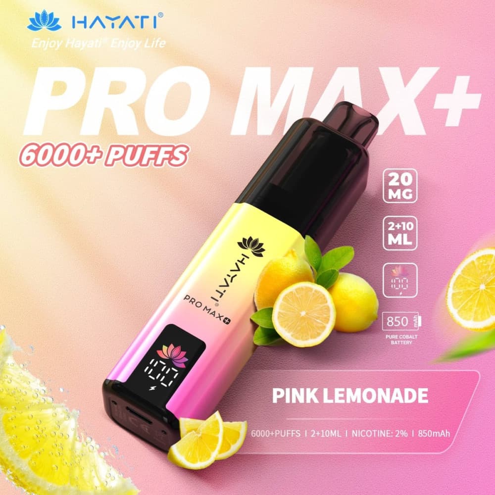  20mg / Pink Lemonade Hayati Pro Max+ 6K Puffs Pod Kit