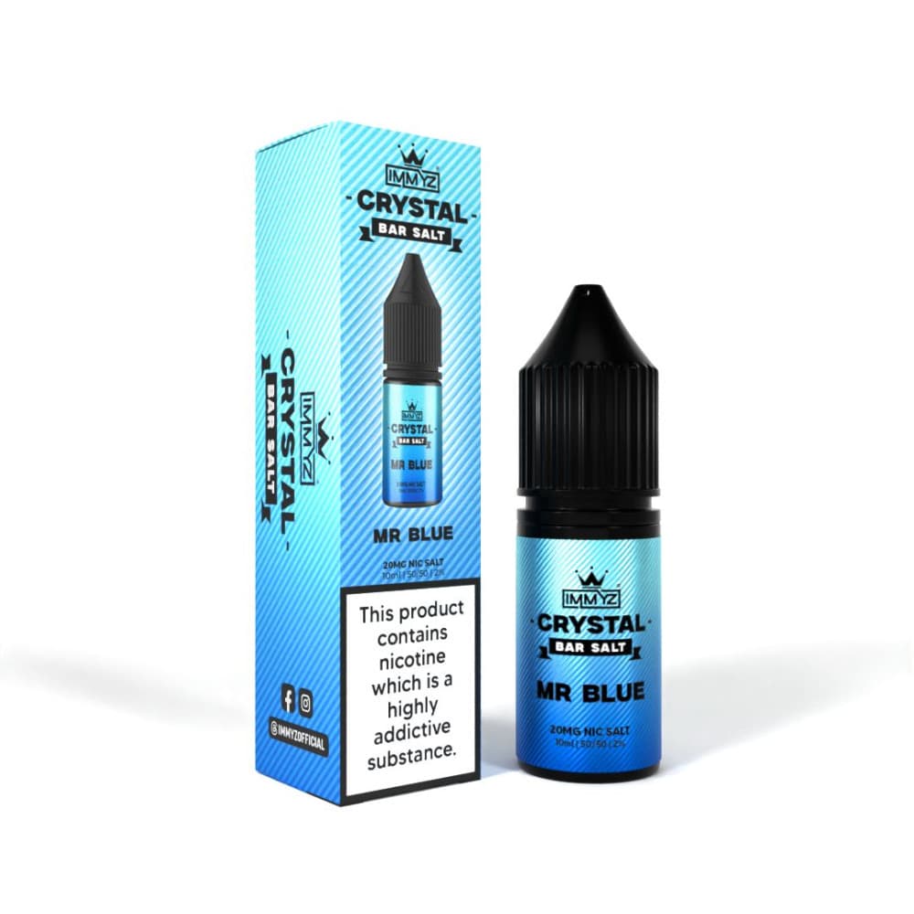  Mr Blue / 10mg IMMYZ Crystal Bar Nic Salt 10ml E-liquid Pack of 10