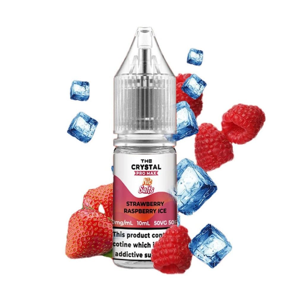  Strawberry Raspberry Ice / 10mg The Crystal Pro Max Nic Salt 10ml E Liquid