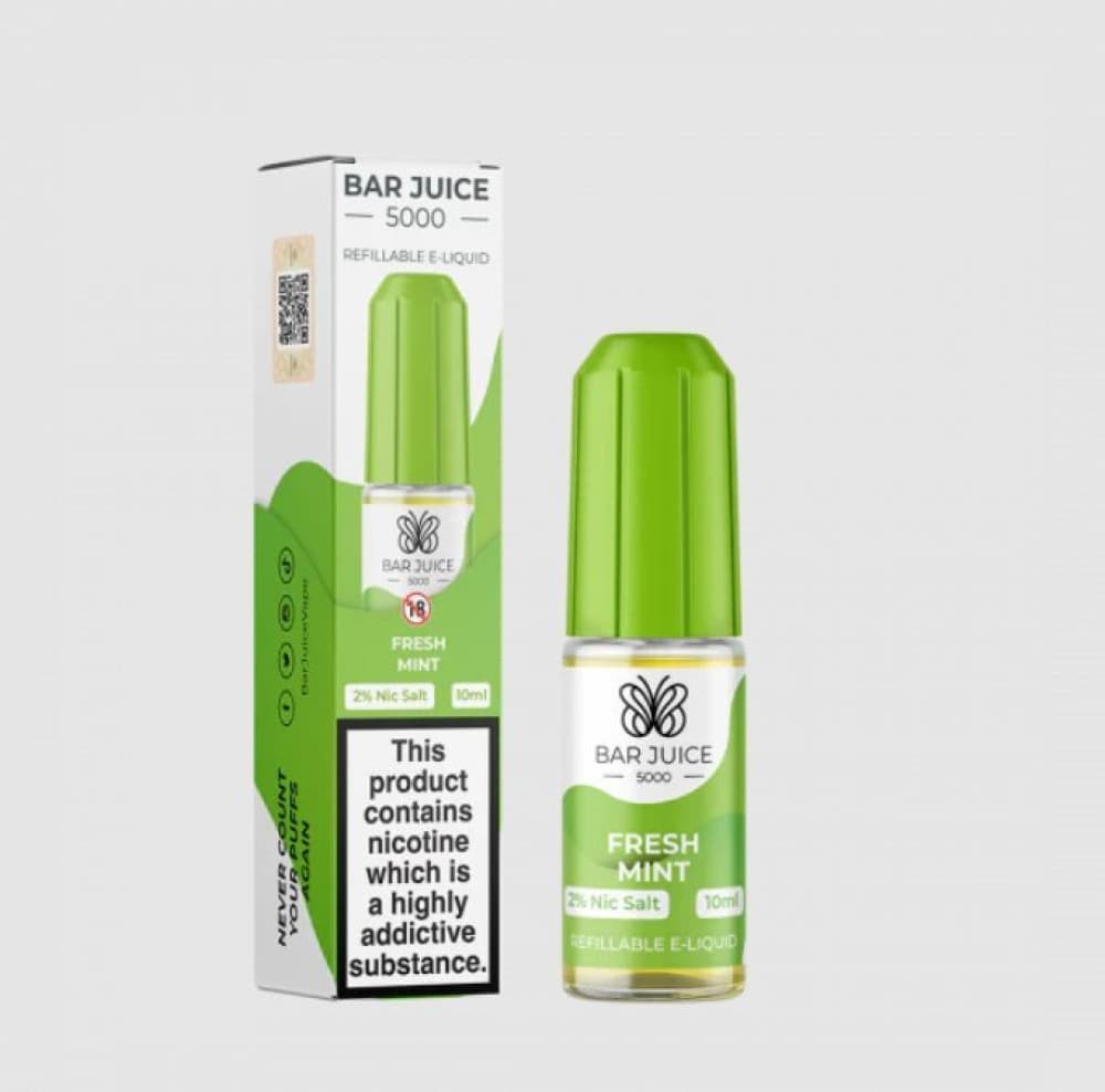  10mg / Fresh Mint Bar Juice 5000 - Nic Salt 10ml E-Liquid Box of 10