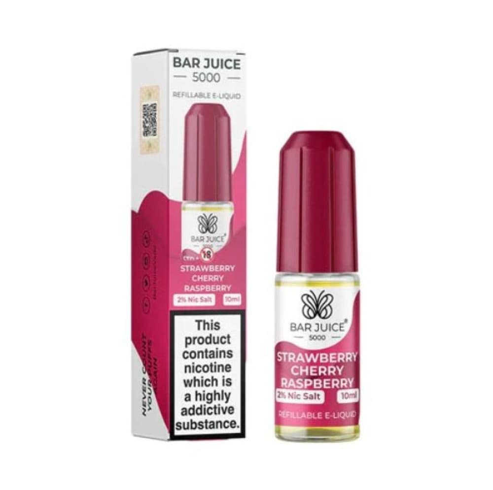  10mg / Strawberry Cherry Raspberry Bar Juice 5000 - Nic Salt 10ml E-Liquid Box of 10