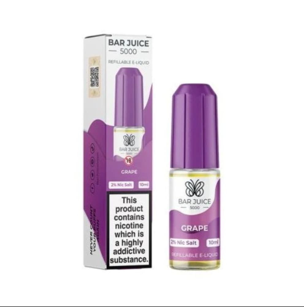  20mg / Grape Bar Juice 5000 - Nic Salt 10ml E-Liquid Box of 10