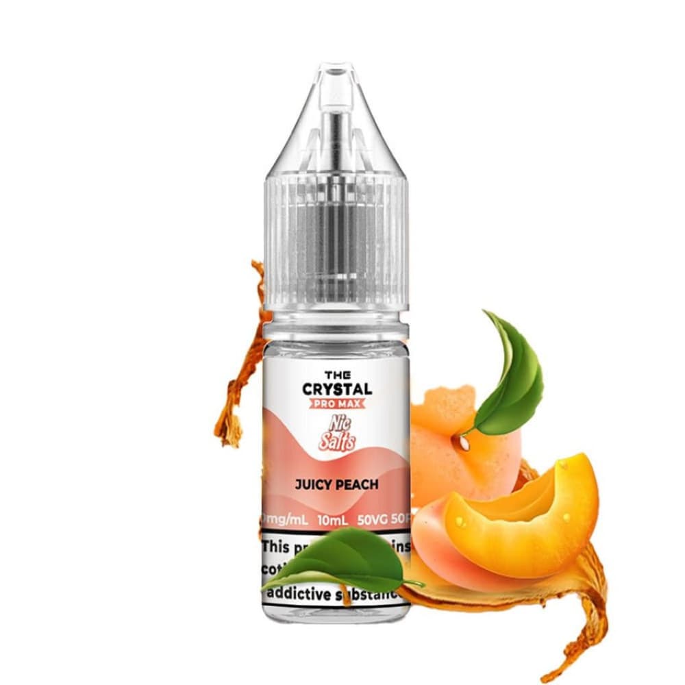  Juicy Peach The Crystal Pro Max Nic Salt 10ml E Liquid Box of 10