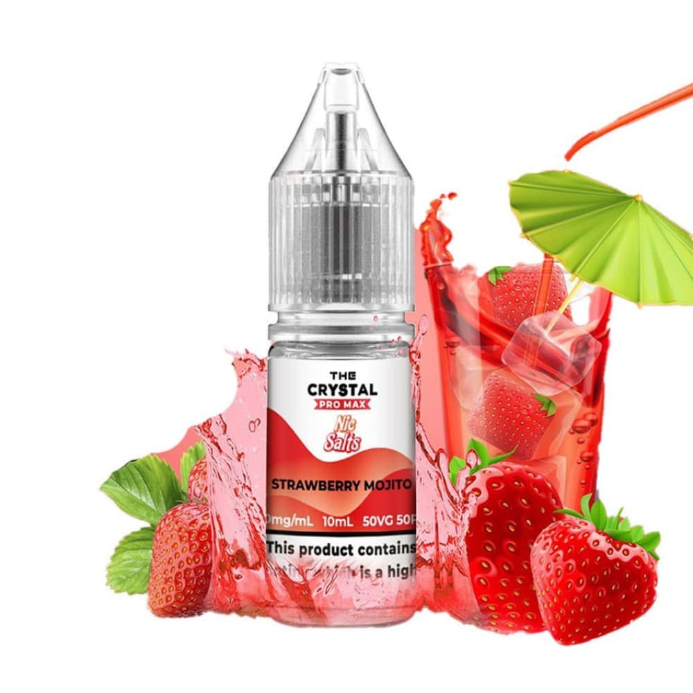  Strawberry Mojito The Crystal Pro Max Nic Salt 10ml E Liquid Box of 10