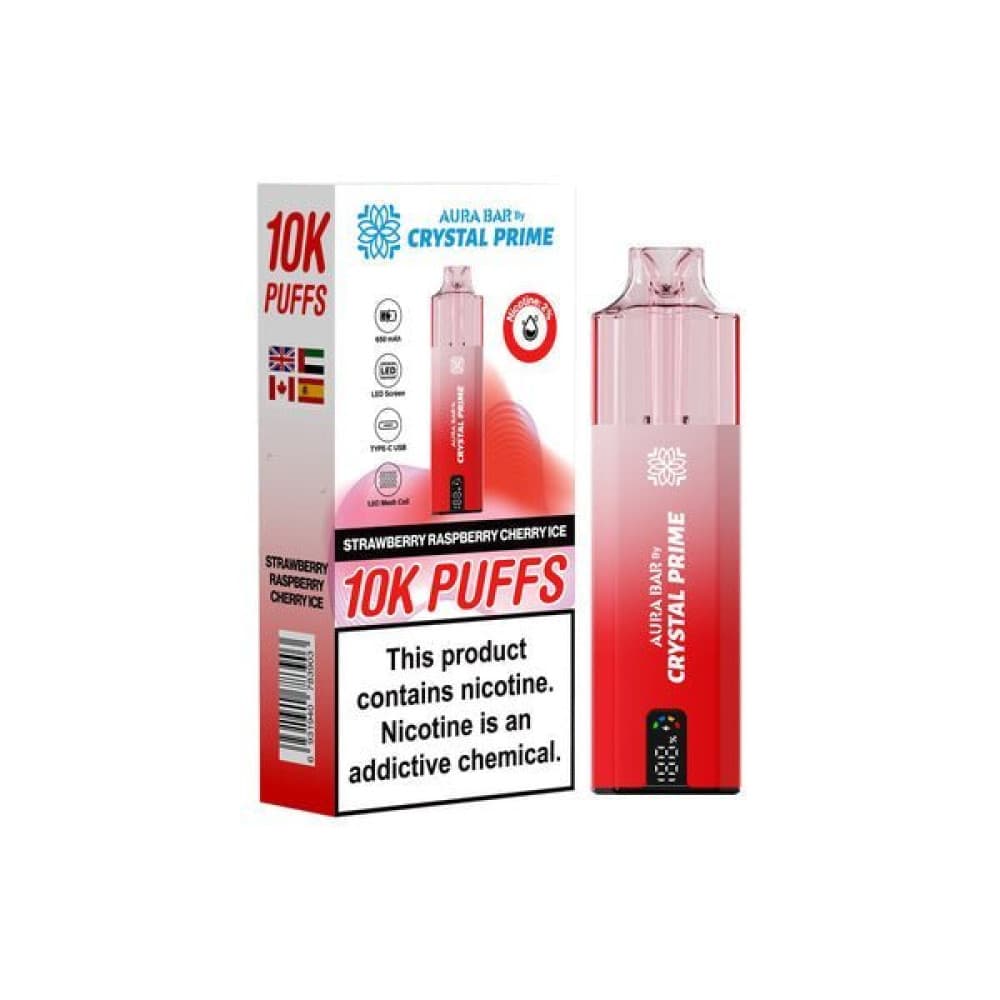  Strawberry Raspberry Cherry Ice Crystal Prime 10000 Prefilled Vape Kit