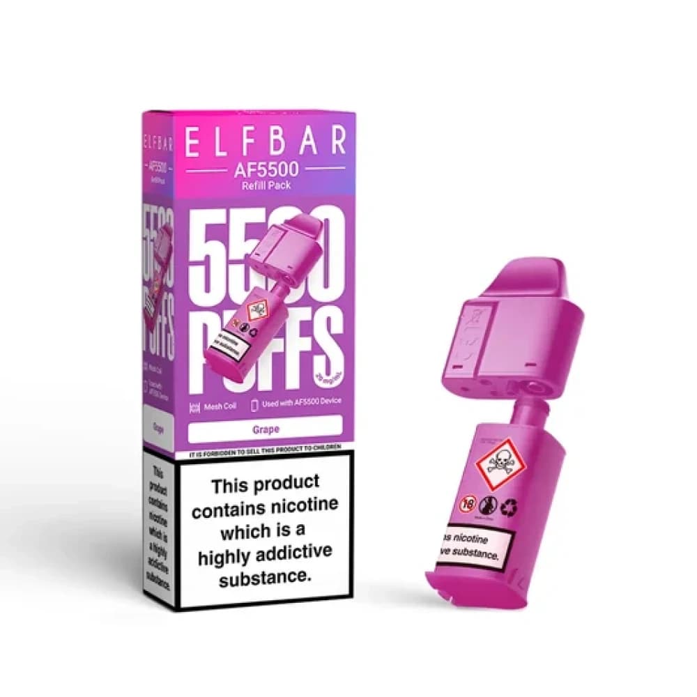  Grape Elf Bar AF5500 Refill Pods Box of 5