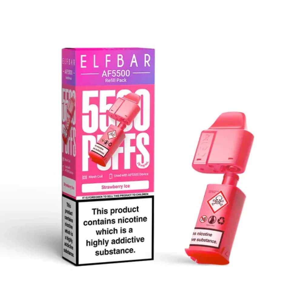  Strawberry Ice Elf Bar AF5500 Refill Pods Box of 5