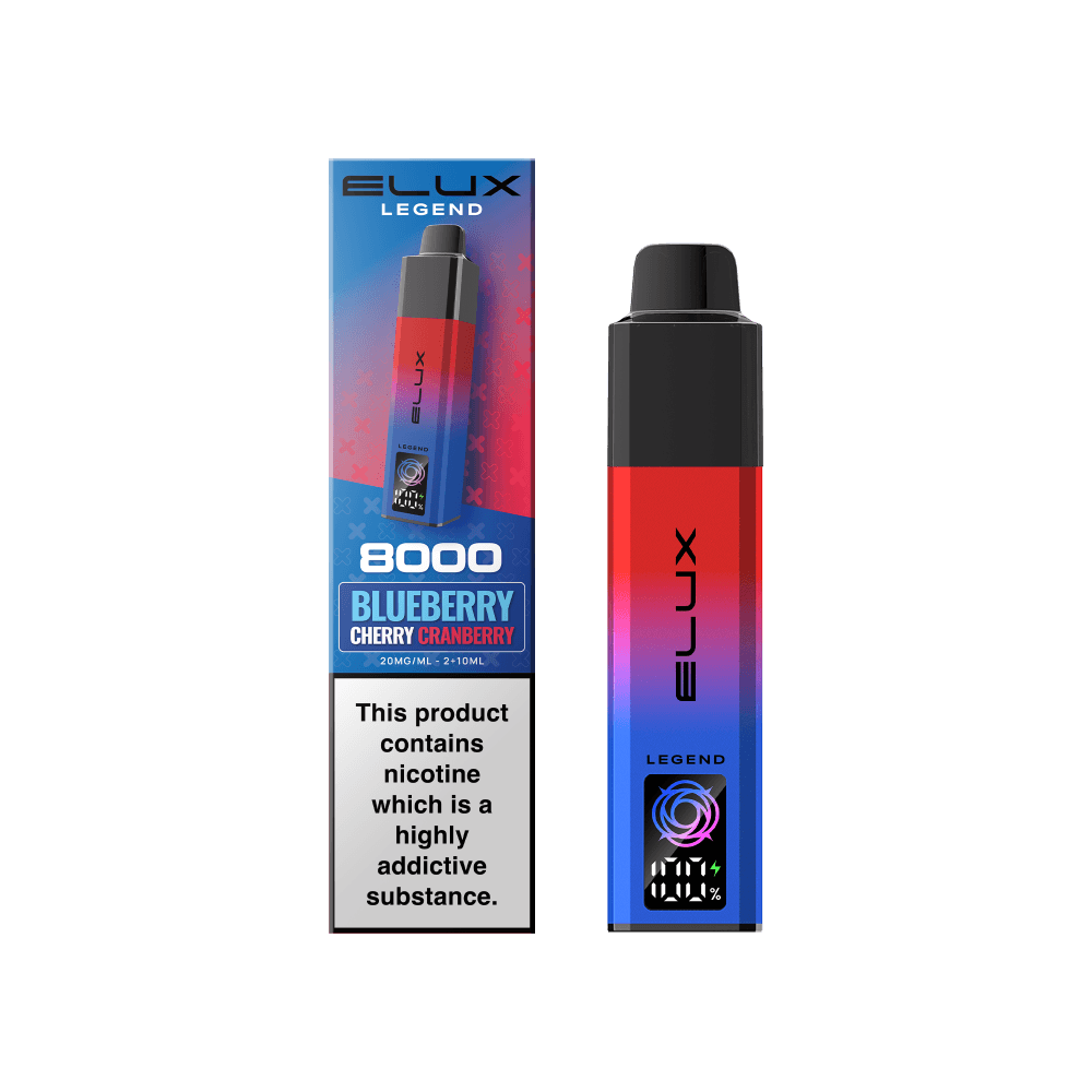  Blueberry Cherry Cranberry (Pre-Order) Elux Legend 8000 Pod Vape Kit Box of 5
