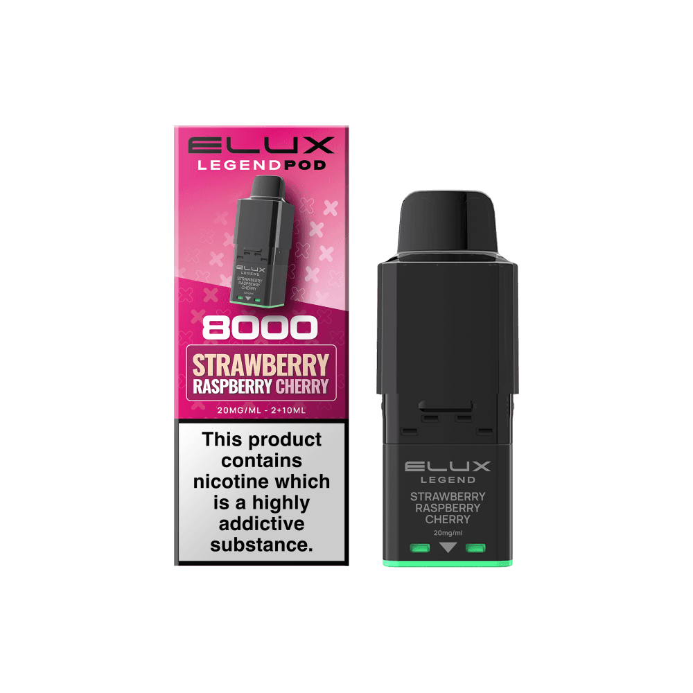  Strawberry Raspberry Cherry (Pre-Order) Elux Legend 8000 Refill Pods Box of 5