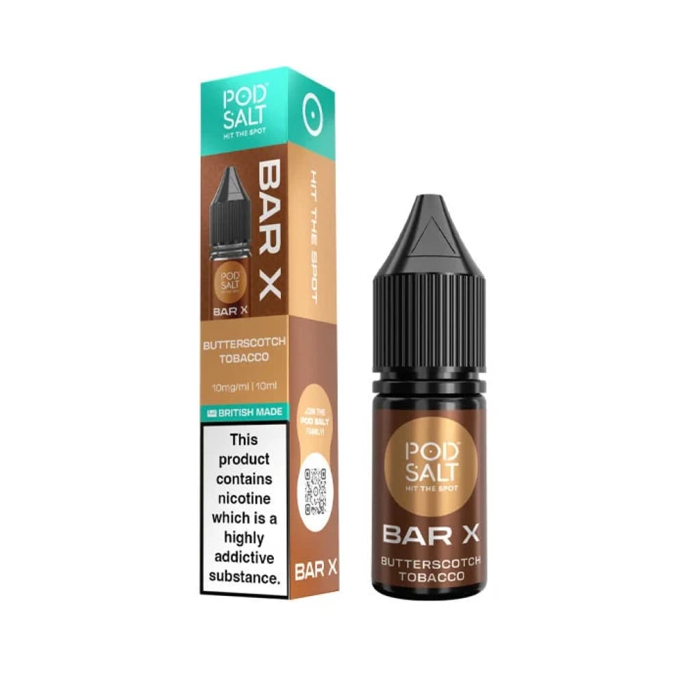  Butterscotch Tobacco / 20mg Pod Salt Bar X 10ml E-liquid Box of 10