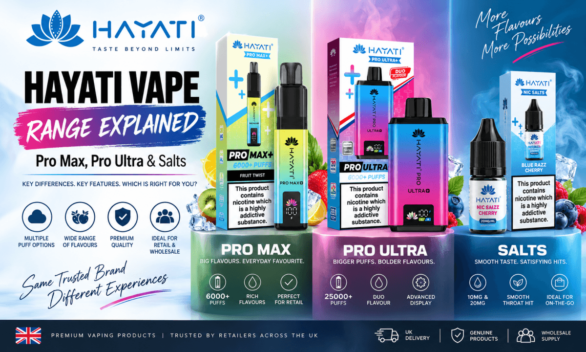 Hayati Vape Range Explained: Pro Max, Pro Ultra & Nic Salts Compared