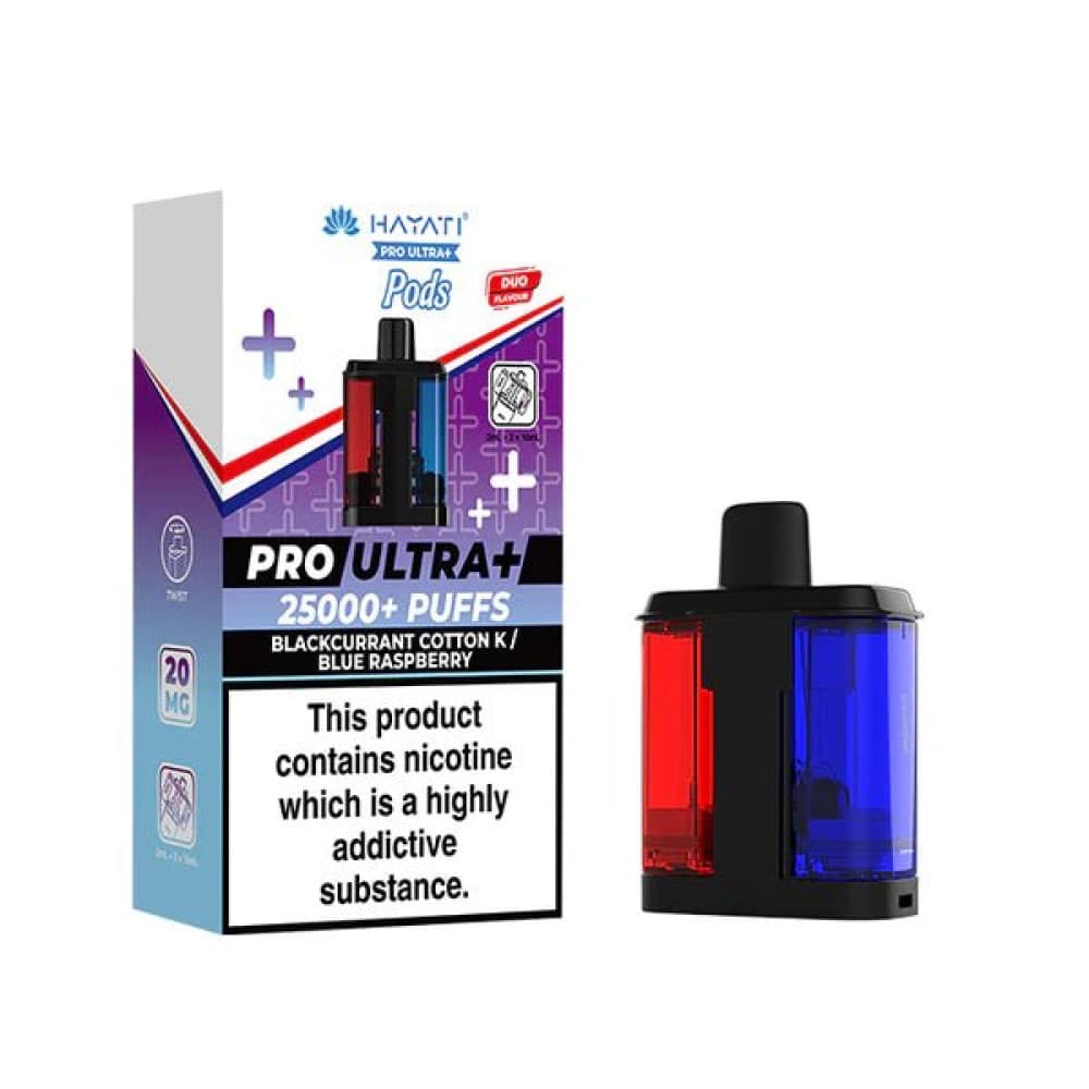 Blackcurrant Cotton K - Blue Raspberry Hayati Pro Ultra+ 25K Prefilled Pods