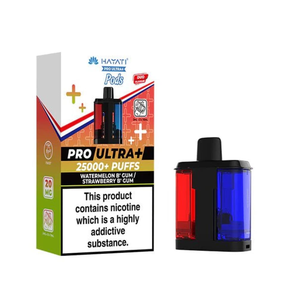 Watermelon B' Gum - Strawberry B' Gum Hayati Pro Ultra+ 25K Prefilled Pods
