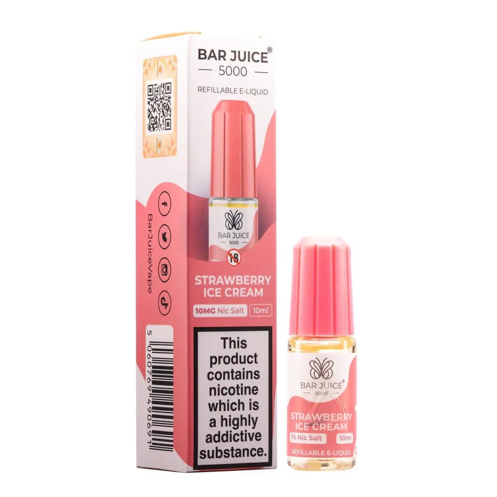 Strawberry Ice Cream / 10mg Bar Juice 5000 - Nic Salts 10ml e-liquids