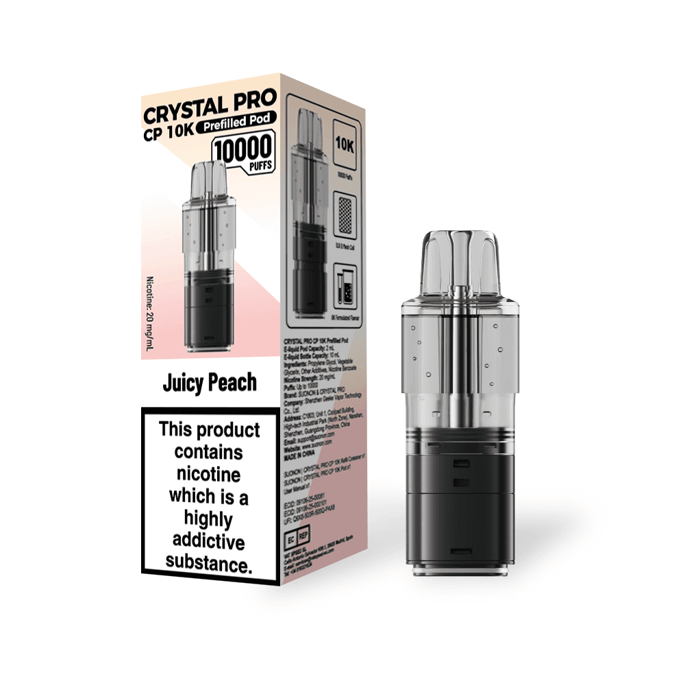Juicy Peach Crystal Pro CP 10K Prefilled Pods