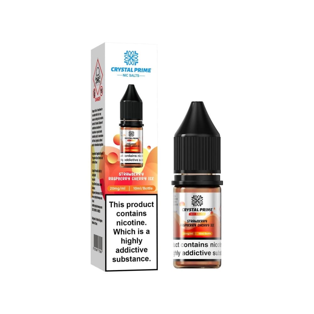 Strawberry Raspberry Cherry Ice / 10mg Crystal Prime 7000 Nic Salts 10ml E-liquids (Box of 10)