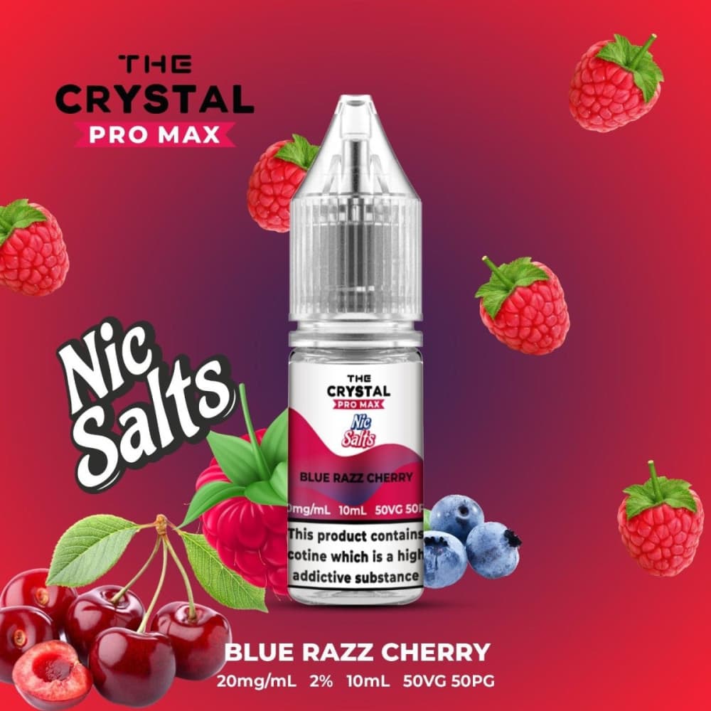 Blue Razz Cherry / 20mg The Crystal Pro Max Vape Nic Salts 10ml - Box of 10
