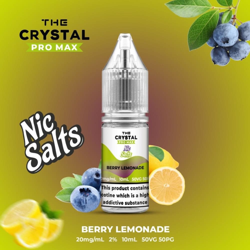 Berry Lemonade / 20mg The Crystal Pro Max Vape Nic Salts 10ml - Box of 10