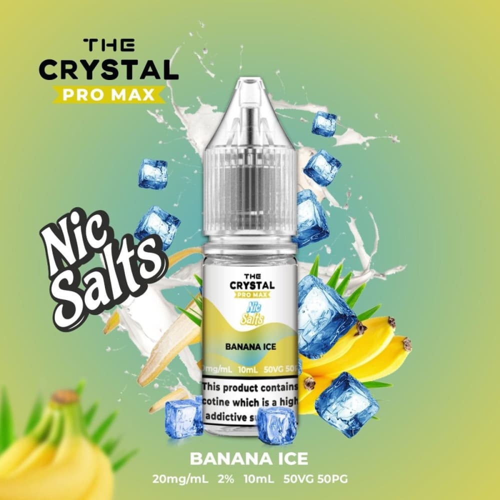 Banana Ice / 20mg The Crystal Pro Max Vape Nic Salts 10ml - Box of 10