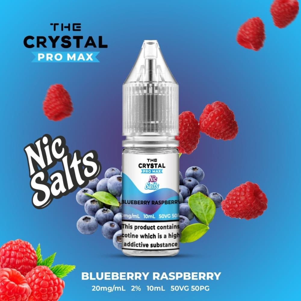 Blueberry Raspberry / 20mg The Crystal Pro Max Vape Nic Salts 10ml - Box of 10