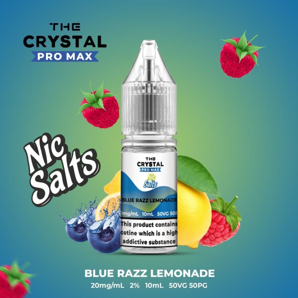Blue Razz Lemonade / 20mg The Crystal Pro Max Vape Nic Salts 10ml - Box of 10