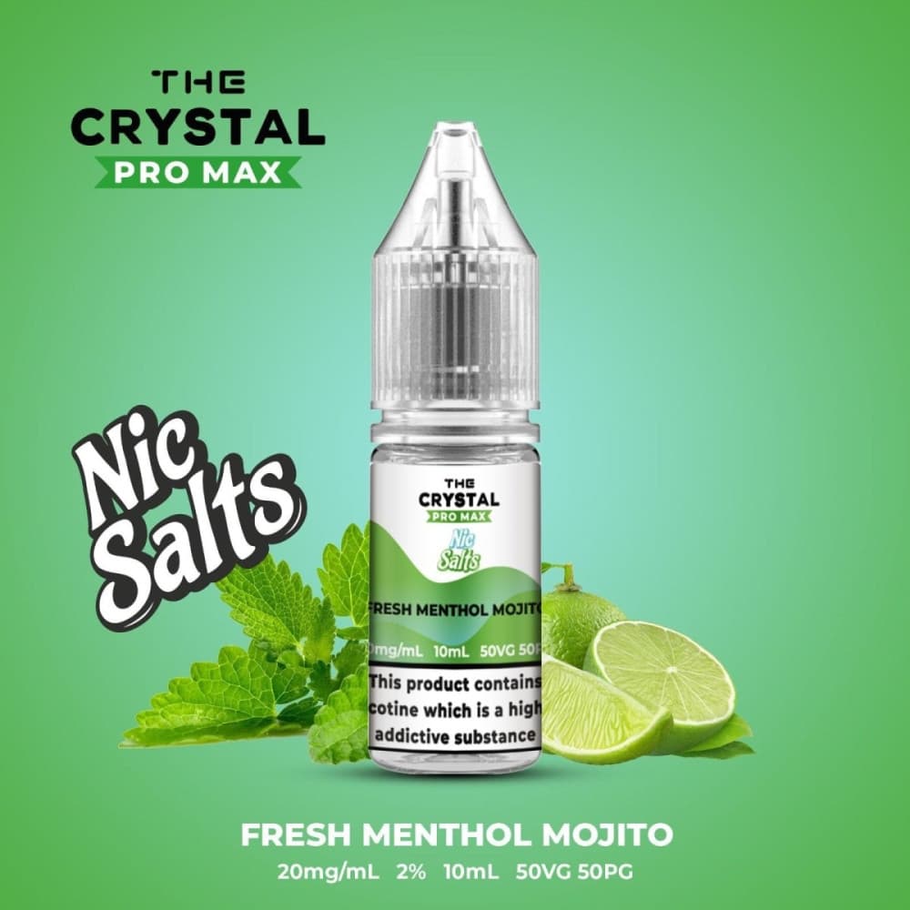 Fresh Menthol Mojito / 20mg The Crystal Pro Max Vape Nic Salts 10ml - Box of 10
